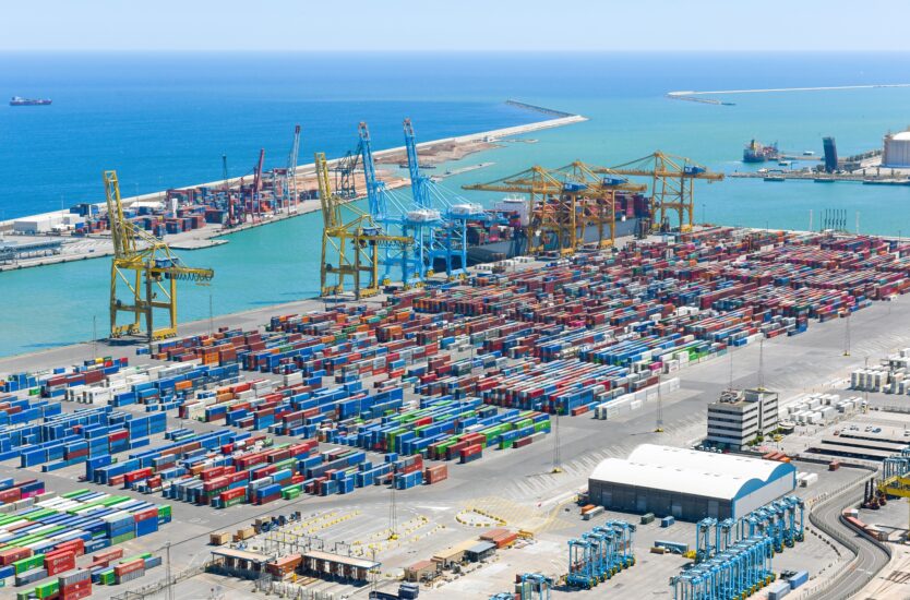 View of the cargo seaport